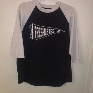 Freshletes Raglan Black and White Mens Shirt XL